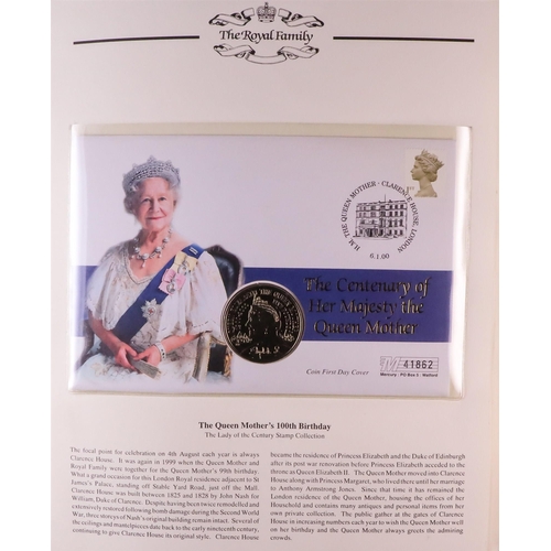 11 - COIN COVERS includes 2000 Queen Mothers 100th Birthday & 2006 QEII 80th Birthday collections in five... 