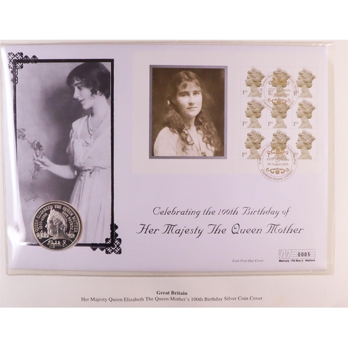 11 - COIN COVERS includes 2000 Queen Mothers 100th Birthday & 2006 QEII 80th Birthday collections in five... 