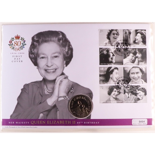 11 - COIN COVERS includes 2000 Queen Mothers 100th Birthday & 2006 QEII 80th Birthday collections in five... 