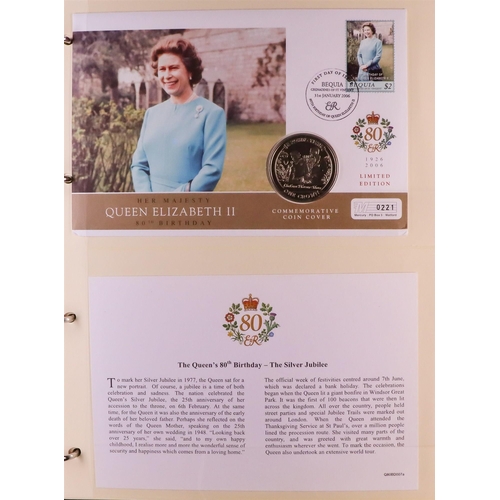 11 - COIN COVERS includes 2000 Queen Mothers 100th Birthday & 2006 QEII 80th Birthday collections in five... 