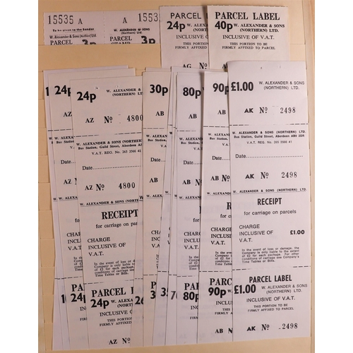 1199 - GREAT BRITAIN RAILWAY & BUS COMPANY PARCEL STAMPS large binder containing a collection / stock of un... 