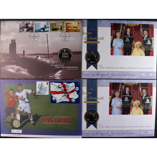 12 - COIN COVERS collection of British 1981 - 2005 chiefly Royal Mail / Royal Mint special covers with co... 