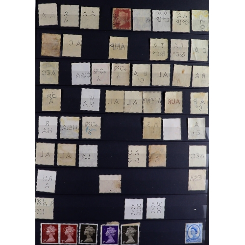 GREAT BRITAIN PERFINS QV tyo QEII used collection sorted alphabetically ...