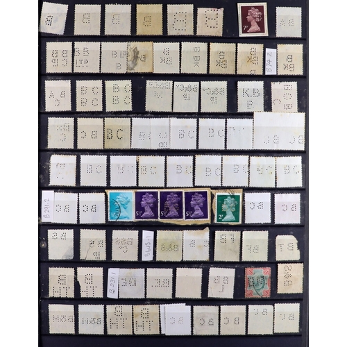 GREAT BRITAIN PERFINS QV tyo QEII used collection sorted alphabetically ...