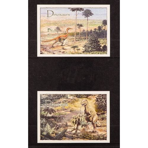 126 - DINOSAURS Palau 2004 Dinosaurs set of 6 miniature sheets IMPERFORATE PROOFS from the B.D.T. Printers... 