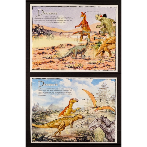 126 - DINOSAURS Palau 2004 Dinosaurs set of 6 miniature sheets IMPERFORATE PROOFS from the B.D.T. Printers... 