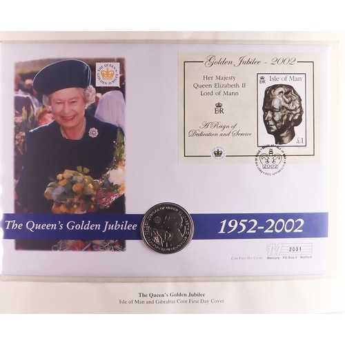 13 - COIN COVERS 5 volumes of the Mercury 2002 Golden Jubilee 'Coin First Day Cover' series from a range ... 