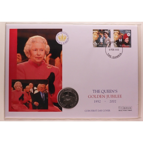 13 - COIN COVERS 5 volumes of the Mercury 2002 Golden Jubilee 'Coin First Day Cover' series from a range ... 