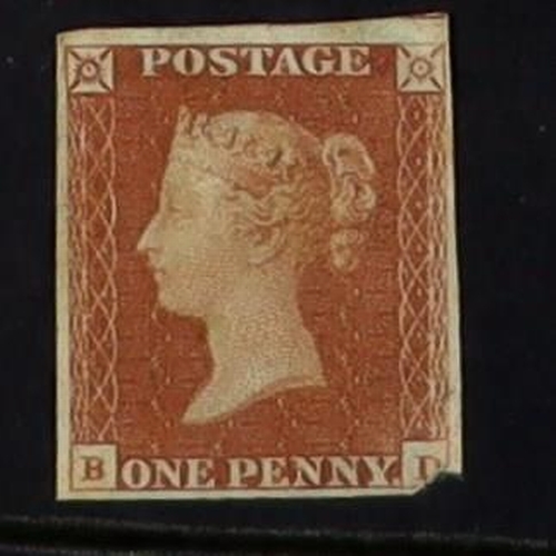 1304 - GB.QUEEN VICTORIA 1841 1d red-brown 'OC' from 'black plate' 11, SG 7, unused with 4 margins but tip ... 