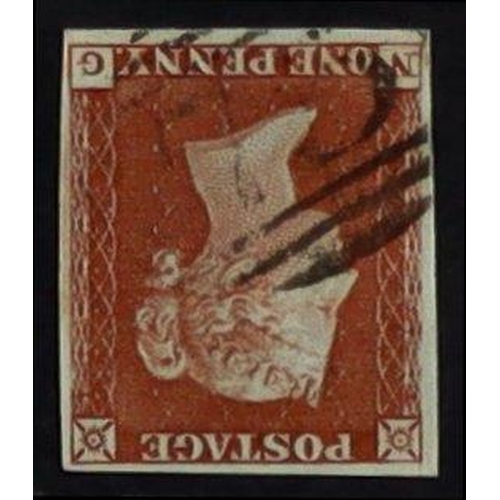 1306 - GB.QUEEN VICTORIA 1841 1d red-brown 'NG' plate 155 with INVERTED WATERMARK, SG 8Wi, used with 4 marg... 