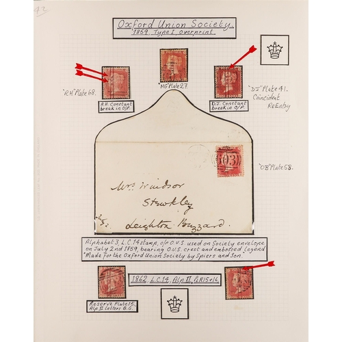 1316 - GB.QUEEN VICTORIA 1849-1903 O.U.S. UNDERPRINTS / OVERPRINTS COLLECTION. of chiefly used stamps, card... 