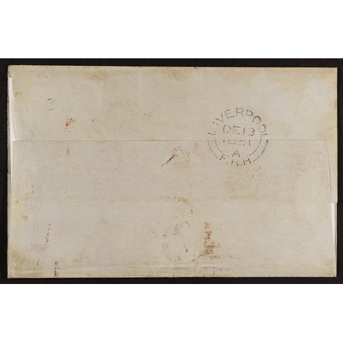 1318 - GB.QUEEN VICTORIA 1851 (13 Dec) letter sheet to Montreal endorsed 'pr. 