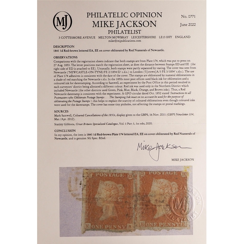 1319 - GB.QUEEN VICTORIA 1854 (2 Feb) letter sheet to London bearing two 1d red-browns (EA, EE, both plate ... 