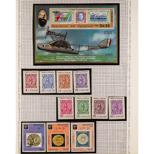 134 - 'STAMPS ON STAMPS' TOPICAL COLLECTION of 1400+ chiefly never hinged mint stamps & 200+ miniature she... 