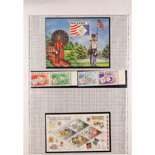 134 - 'STAMPS ON STAMPS' TOPICAL COLLECTION of 1400+ chiefly never hinged mint stamps & 200+ miniature she... 