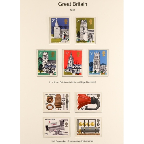 1497 - GB.ELIZABETH II 1971-1975 COMPREHENSIVE NEVER HINGED MINT COLLECTION in album, includes complete com... 