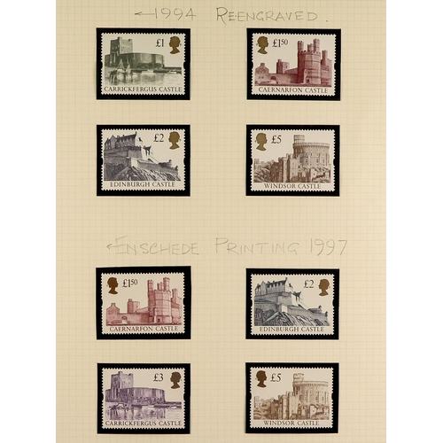 1500 - GB.ELIZABETH II 1971-1999 COMPREHENSIVE NEVER HINGED MINT COLLECTION  in four albums, includes appar... 