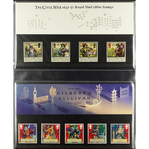 1532 - GB.ELIZABETH II 1989-2001 PRESENTATION PACKS in two albums, includes 1988 Castles set, 1993 £10 Brit... 