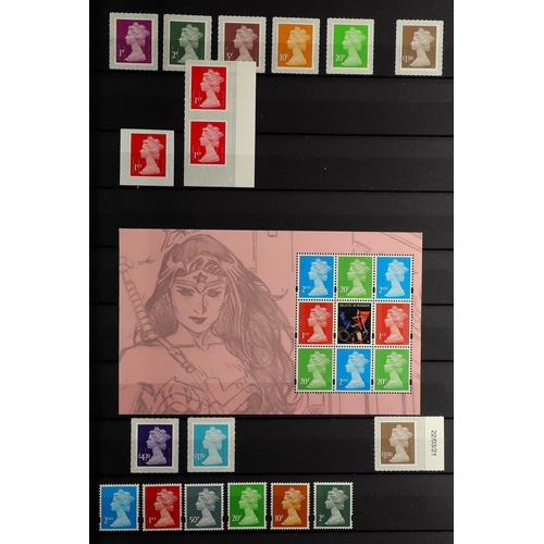 1534 - GB.ELIZABETH II 1990's-2010's NEVER HINGED MINT RANGES Includes stamps on stock cards, booklets, pre... 