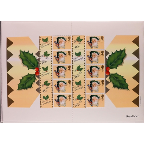 1548 - GB.ELIZABETH II 2000-2014 SMILER SHEETS Never hinged mint collection in album, includes 2000 Christm... 