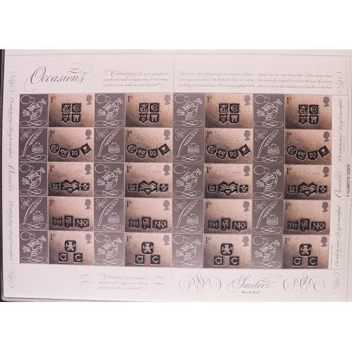 1548 - GB.ELIZABETH II 2000-2014 SMILER SHEETS Never hinged mint collection in album, includes 2000 Christm... 