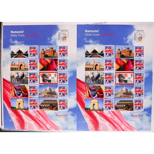 1548 - GB.ELIZABETH II 2000-2014 SMILER SHEETS Never hinged mint collection in album, includes 2000 Christm... 