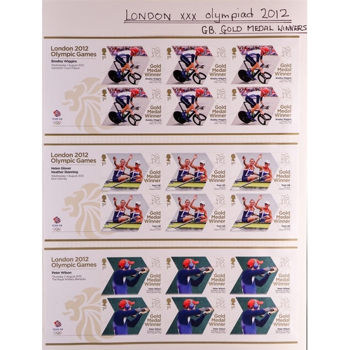 1558 - GB.ELIZABETH II 2012 Gold Medal Winners sheetlets of 6, complete set with face value £217 (29 sheetl... 