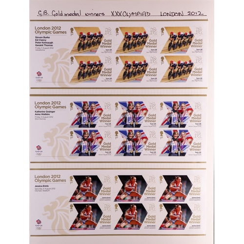 1558 - GB.ELIZABETH II 2012 Gold Medal Winners sheetlets of 6, complete set with face value £217 (29 sheetl... 