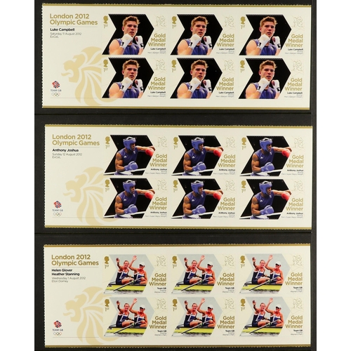 1559 - GB.ELIZABETH II 2012 Olympic Gold Medal Winners complete set of sheetlets of 6, SG 3342a/70a, and Pa... 