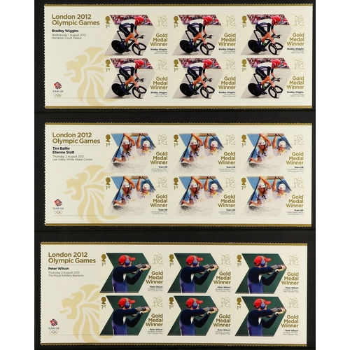 1559 - GB.ELIZABETH II 2012 Olympic Gold Medal Winners complete set of sheetlets of 6, SG 3342a/70a, and Pa... 