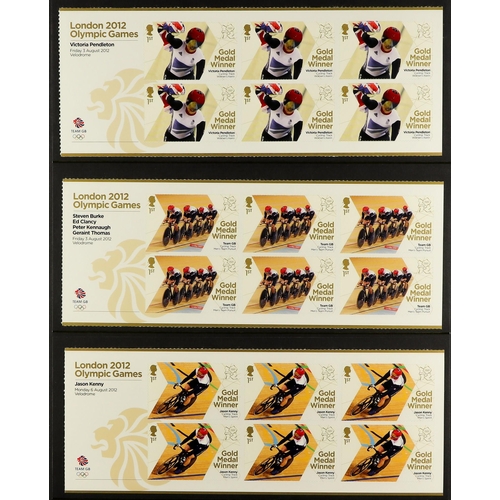 1559 - GB.ELIZABETH II 2012 Olympic Gold Medal Winners complete set of sheetlets of 6, SG 3342a/70a, and Pa... 