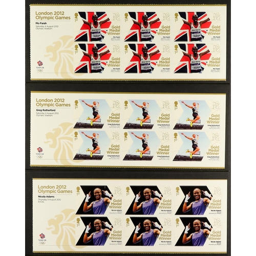 1559 - GB.ELIZABETH II 2012 Olympic Gold Medal Winners complete set of sheetlets of 6, SG 3342a/70a, and Pa... 