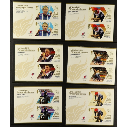 1575 - GB.ELIZABETH II NEVER HINGED MINT ASSEMBLY Includes 2012 Paralympic Gold Medal Winners sets incl she... 