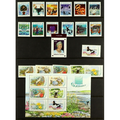 1582 - GB.ISLANDS GUERNSEY 1941-2015 NEVER HINGED MINT COLLECTION in two volumes, highly complete for the p... 