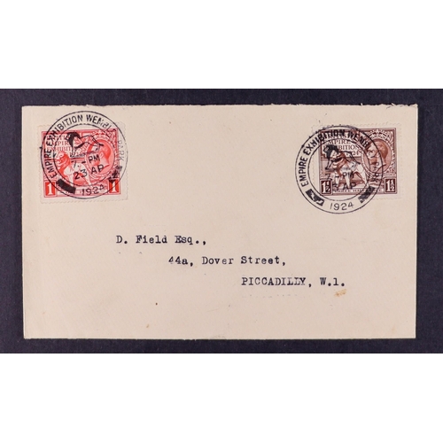 1601 - GB.FIRST DAY COVERS 1924 (23 Apr) Wembley set carefully placed and tied to plain typed addressed cov... 