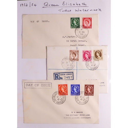 1605 - GB.FIRST DAY COVERS 1952-54 Wilding definitives wmk Tudor Crown complete set 17 values (issued on 6 ... 