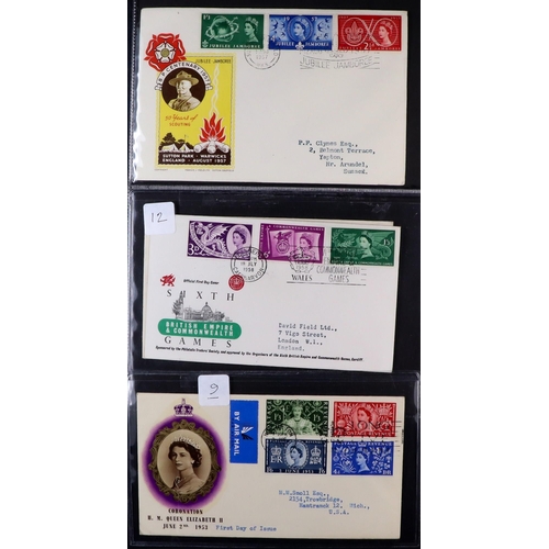 1606 - GB.FIRST DAY COVERS 1953 - 1958 group of 6 illustrated, typed addressed fdcs with full sets, 1953 Co... 