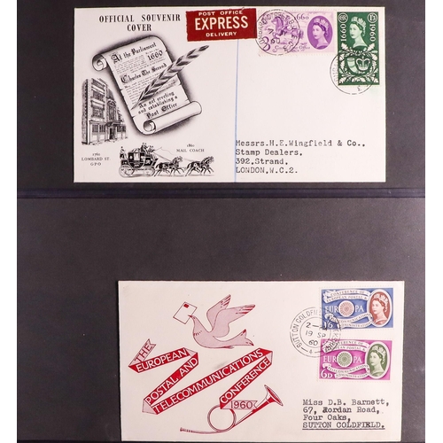 1609 - GB.FIRST DAY COVERS 1960 - 1965 small collection of 18 illustrated, chiefly typed or printed address... 