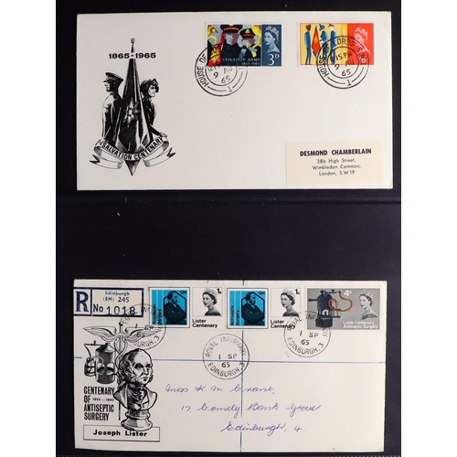 1609 - GB.FIRST DAY COVERS 1960 - 1965 small collection of 18 illustrated, chiefly typed or printed address... 