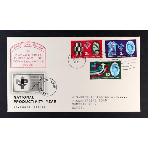 1610 - GB.FIRST DAY COVERS 1962 (14 Nov) NPY phosphor set on illustrated, typed addressed FDc, tied Southam... 