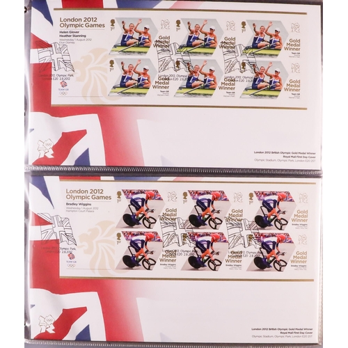 1621 - GB.FIRST DAY COVERS 1970's-2010's COLLECTION in four albums and loose in box, includes 2012 Olympic ... 