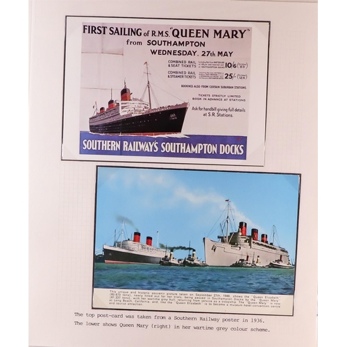 170 - MARITIME COVERS / CARDS collection annotated on album pages and loose, includes a collection of 18 Q... 