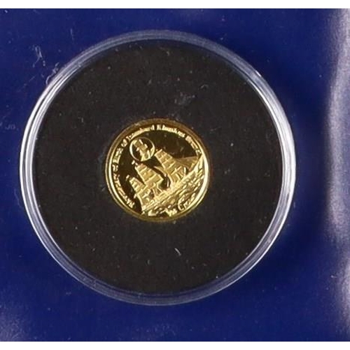 18 - GOLD COIN Falkland Is 2006 1/25 crown Brunel Bicentenary gold proof coin, weigh 1.24g. Lot 18 [a]
