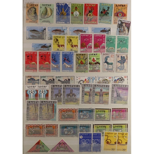 180 - WORLD ASSEMBLY in box, includes world mint & used ranges on stock cards incl Great Britain local rai... 