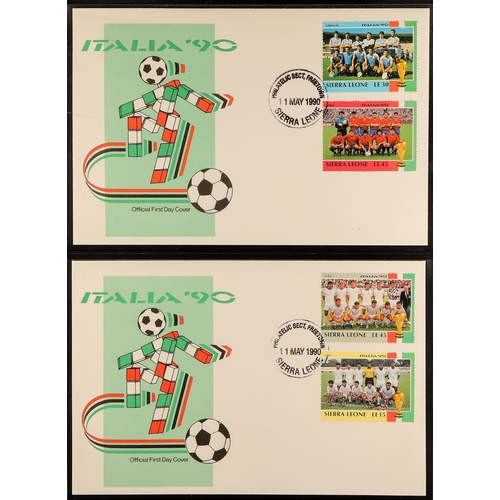 197 - FOOTBALL 1990 WORLD CUP world collection of never hinged mint stamps & mini-sheets, special covers &... 