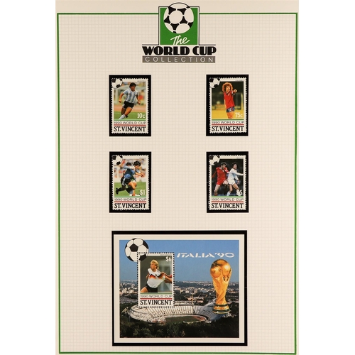 197 - FOOTBALL 1990 WORLD CUP world collection of never hinged mint stamps & mini-sheets, special covers &... 