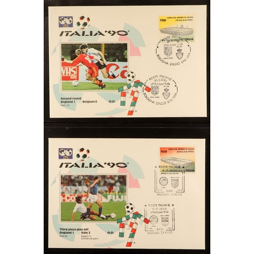 197 - FOOTBALL 1990 WORLD CUP world collection of never hinged mint stamps & mini-sheets, special covers &... 