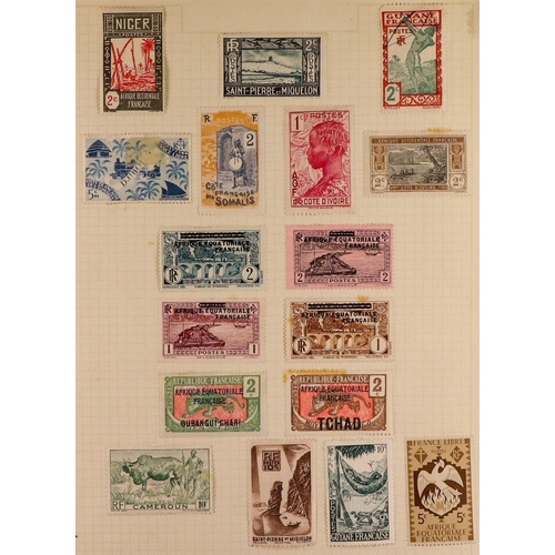 207 - WORLD COLLECTION 1840 to 1930's mint & used stamps in small well filled album, includes Great Britai... 