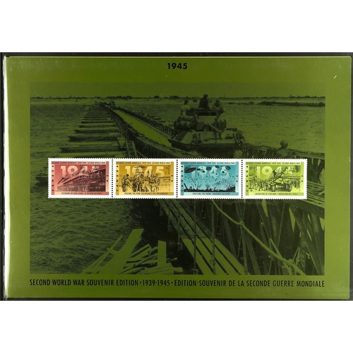 211 - THE HISTORY OF WORLD WAR II 1989-2000 WORLD COLLECTION in three special hingeless albums, includes n... 