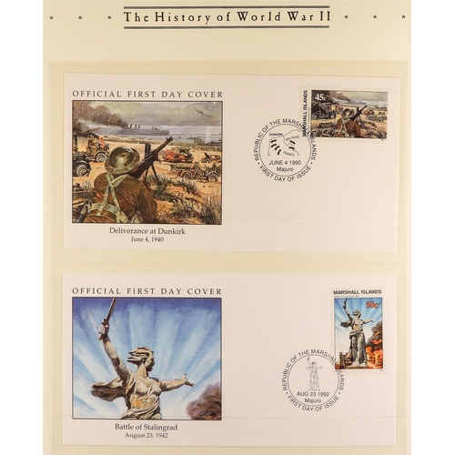 211 - THE HISTORY OF WORLD WAR II 1989-2000 WORLD COLLECTION in three special hingeless albums, includes n... 